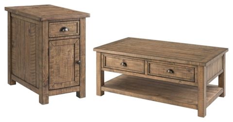 Home Square 2-Piece Set With 2 Drawer Coffee Table & Chairside Table In ... regarding Home Square 2-Piece Set With End Table And Coffee Table In Antique White